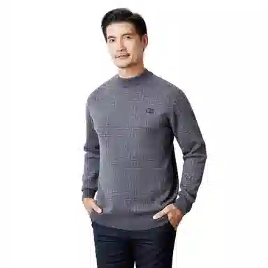 恒源祥 厚款保暖半高领针织毛衣 男款