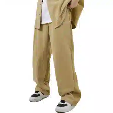 华人青年 纯色阔腿休闲裤 男女同款