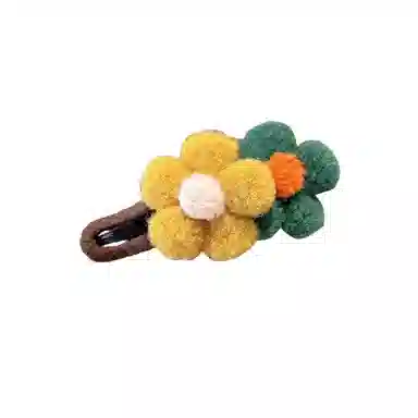 水中玉 秋冬毛绒发饰花朵发卡高级感盘发鲨鱼夹抓夹后脑勺鸭嘴夹子 亚克力 发夹 女款