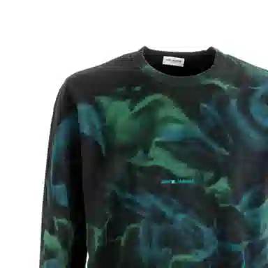 Saint Laurent Logo Tie-Dye Crewneck Sweatshirt