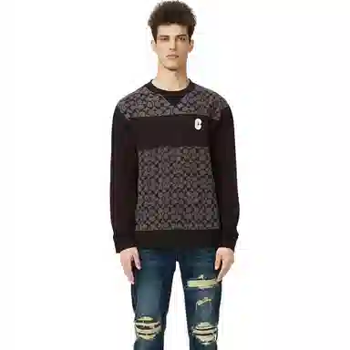 Coach Letter Print Crewneck Sweatshirt Black