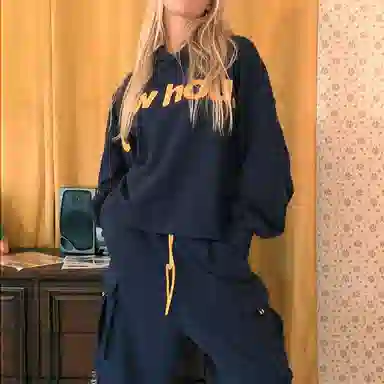 Drew House FW22 Box Hoodie Navy Logo