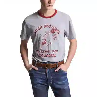 DSQUARED2 Logo Print Crewneck T-Shirt Grey