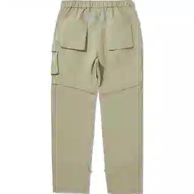 中国李宁 纯色中腰舒适透气百搭直筒运动长裤 男款 卡其色