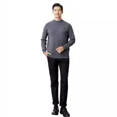 恒源祥 纯色保暖休闲针织毛衣 男款