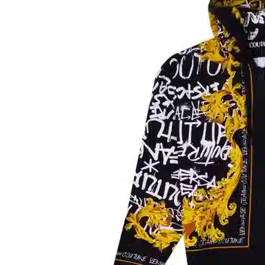 Versace Jeans FW23 Letter Print Hoodie Black