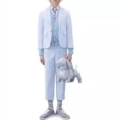 THOM BROWNE Wool Relaxed V-Neck Armband Cardigan V