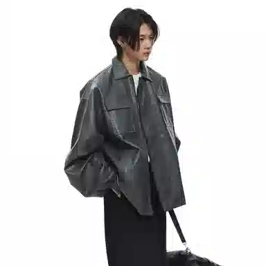 ROARINGWILD Logo Embroidered Windbreaker Jacket Black