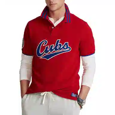 Polo Ralph Lauren Letter Logo Stripe Polo Shirt Red