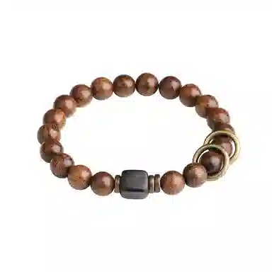 陌阡雪 国风禅意创意串珠 新中式精致文玩念珠 转运珠 木作 手串 男女同款情侣款 金丝檀木