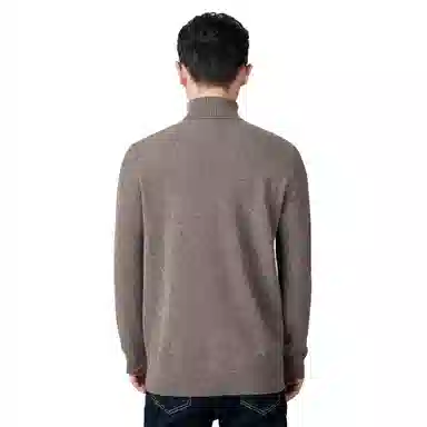 恒源祥 纯色保暖高领针织毛衣 男款