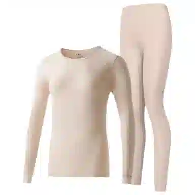 兰缪 圆领纯棉秋衣秋裤舒适透气吸湿排汗抑菌保暖套装 女款