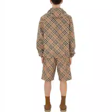 Burberry Equestrian Logo Check Hooded Jacket