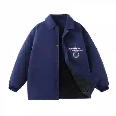 三体 水滴末日之战系列 基础款水滴字母印花美式复古休闲宽松户外机能风防风防水防寒加厚保暖潮牌教练棉服 男女同款