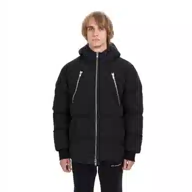 False Perception Big Zipper Down Jacket Black