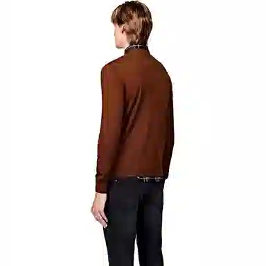 比音勒芬 圆领套头亲肤保暖纯色毛衣 男款