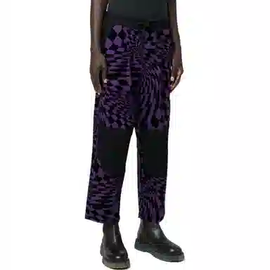 Vans Abstract Print Straight Pants Black Purple