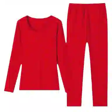 兰缪 圆领纯棉秋衣秋裤舒适透气吸湿排汗抑菌保暖套装 女款