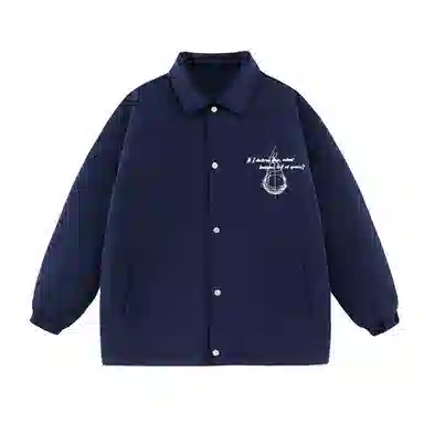 三体 水滴末日之战系列 基础款水滴字母印花美式复古休闲宽松户外机能风防风防水防寒加厚保暖潮牌教练棉服 男女同款