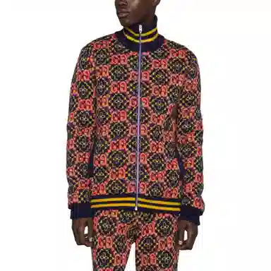 Gucci Logo Jacquard Bomber Jacket