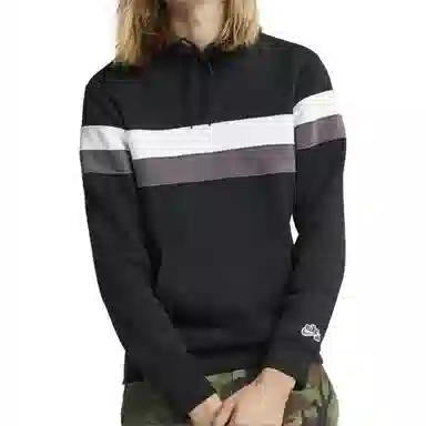 Nike SB Icon Striped Hoodie Black