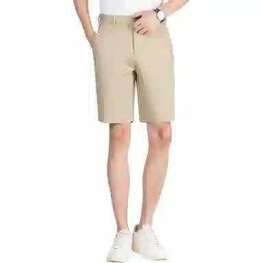 梦特娇 中腰透气排汗纯色简约五分百搭微弹舒适休闲短裤 男款