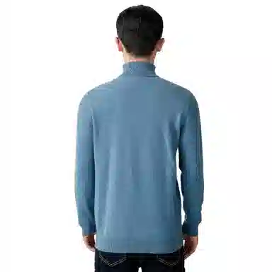 恒源祥 纯色保暖高领针织毛衣 男款