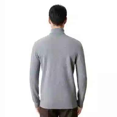 恒源祥 纯色保暖高领针织毛衣 男款