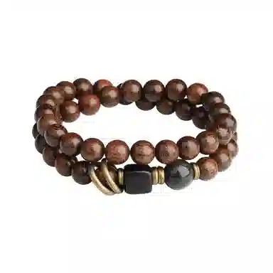 陌阡雪 国风禅意创意串珠 新中式精致文玩念珠 转运珠 木作 手串 男女同款情侣款 金丝檀木