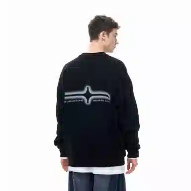 BJHG Lucky Star Knit Fleece Sweatshirt