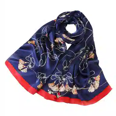 上海故事 青春素绉缎花漾郁金 桑蚕丝 丝巾 女款 礼盒装