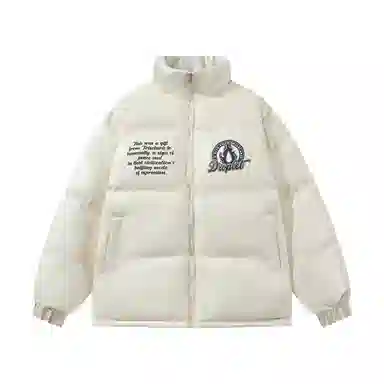 三体 水滴系列 保暖加厚防风防水防寒宽松基础款字母印花美式复古休闲户外机能风长袖面包服高街潮牌柔软舒适棉服 男女同款