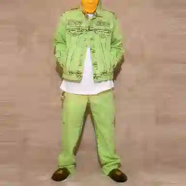 Drew House Letter Logo Denim Jacket Green