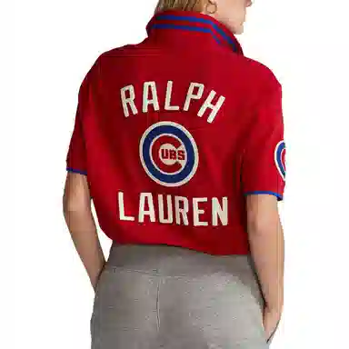 Polo Ralph Lauren Letter Logo Stripe Polo Shirt Red