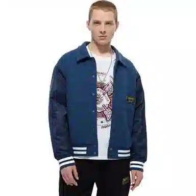 鬼洗 翻领拼色舒适夹克外套 男款
