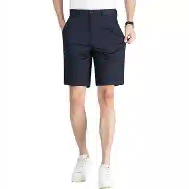 梦特娇 中腰透气排汗纯色简约五分百搭微弹舒适休闲短裤 男款