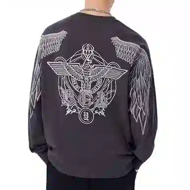 Boy London SS24 Wings Embroidered Sweatshirt Gray