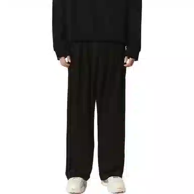 速写 纯色中腰宽松休闲裤 男款 黑色