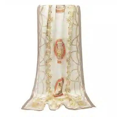 上海故事 青春素绉缎花漾郁金 桑蚕丝 丝巾 女款 礼盒装