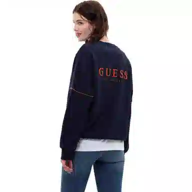 GUESS Logo Crewneck Sweatshirt Brown