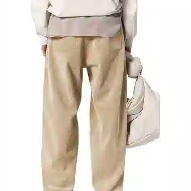 速写 纯色中腰直筒休闲裤 男款