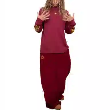 Drew House ls hug tee drew house Burgundy FW22 LogoT