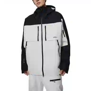 李宁 滑板系列 印花字母拉链连帽反光宽松夹克外套 男女同款 白色