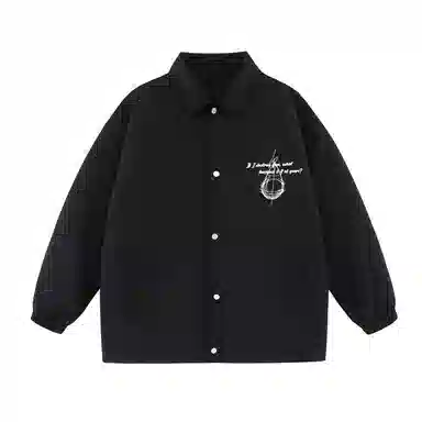 三体 水滴末日之战系列 基础款水滴字母印花美式复古休闲宽松户外机能风防风防水防寒加厚保暖潮牌教练棉服 男女同款