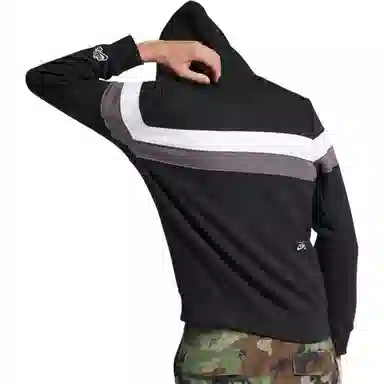 Nike SB Icon Striped Hoodie Black