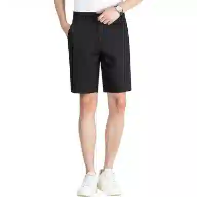 梦特娇 中腰透气排汗纯色简约五分百搭微弹舒适休闲短裤 男款