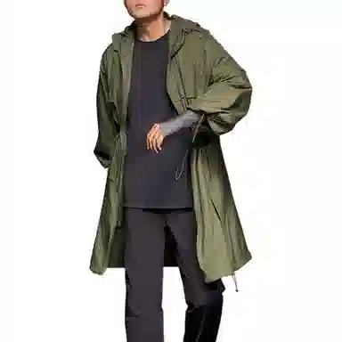 蕉下 纯色拉链连帽中长款防晒服 男款 深竹绿