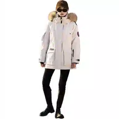 羽物 白鹅绒毛领户外极寒长袖羽绒服 男女同款