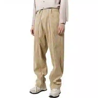 速写 纯色中腰直筒休闲裤 男款