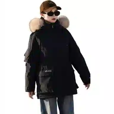 羽物 白鹅绒毛领户外极寒长袖羽绒服 男女同款